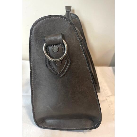 Simply Noelle Charcoal Gray Top Handle Purse Structured Hardware - Picture 3 of 14
